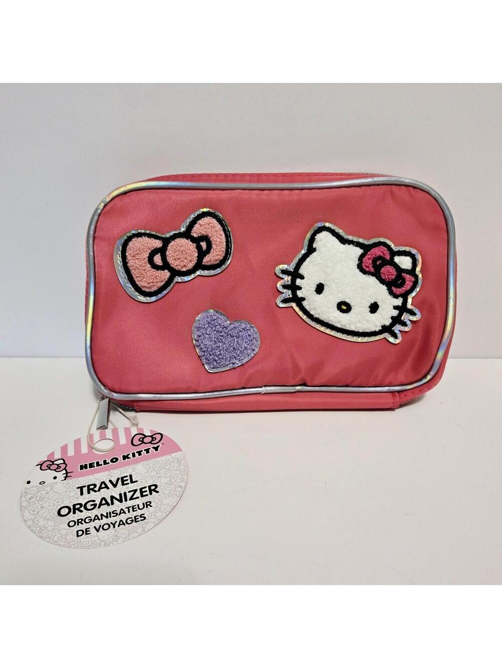 Hello Kitty Sanrio Pink Nylon Jewelry Travel Organizer with Zip Closure Case